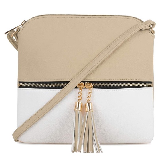 Source Unknown Handbags - Crossbody Purse - 2 Tone Color with Tassels